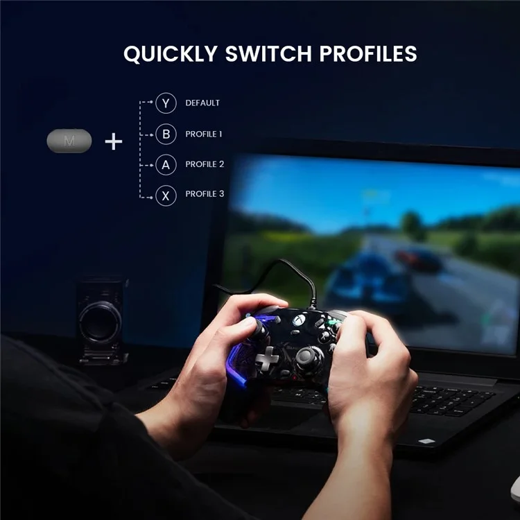 GAMESIR Kaleid para Xbox / Steam / Windows 10 / 11 PC Controlador de Jogo com Fio RGB Light Hall Effect Gamepad