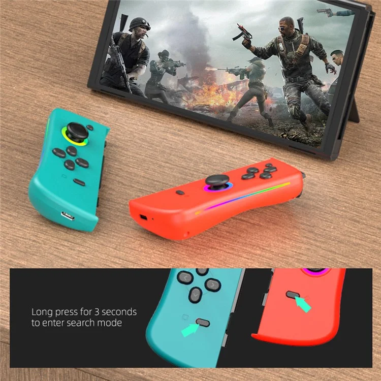 DATA FROG For Nintendo Switch 6-axis Gyro Vibration Joy-Con Controller Bluetooth-compatible Gamepad - Red+Blue