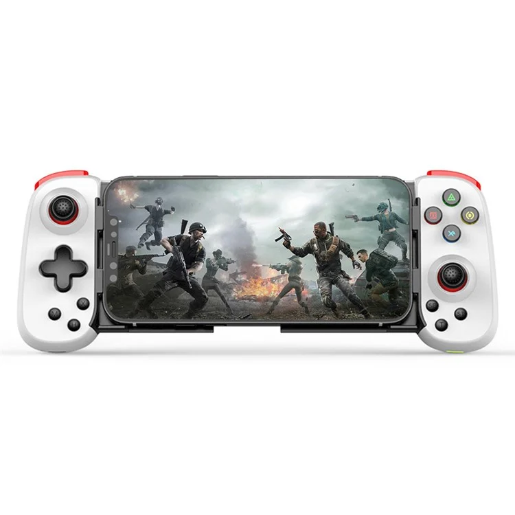 D6DP Wireless Game Controller Stretchable Bluetooth-compatible Phone Gamepad for Nintendo Switch / Phone / PC - White