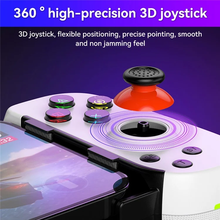 D6DP Wireless Game Controller Stretchable Bluetooth-compatible Phone Gamepad for Nintendo Switch / Phone / PC - White