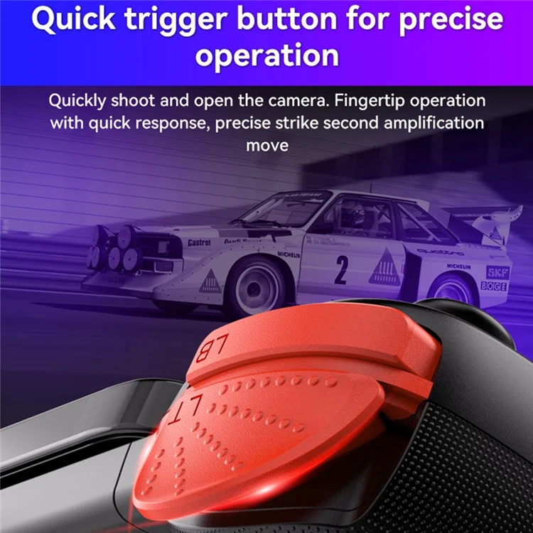 D6DP Wireless Game Controller Stretchable Bluetooth-compatible Phone Gamepad for Nintendo Switch / Phone / PC - White