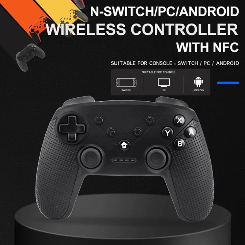 HONSON HS-SW520 Bluetooth-compatible Gamepad NFC 6-Axis Vibration Turbo Game Controller for Nintendo Switch / PC / Android Phone - Yellow