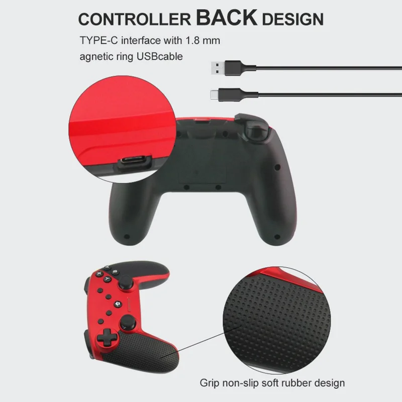 HONSON HS-SW520 Bluetooth-compatible Gamepad NFC 6-Axis Vibration Turbo Game Controller for Nintendo Switch / PC / Android Phone - Yellow