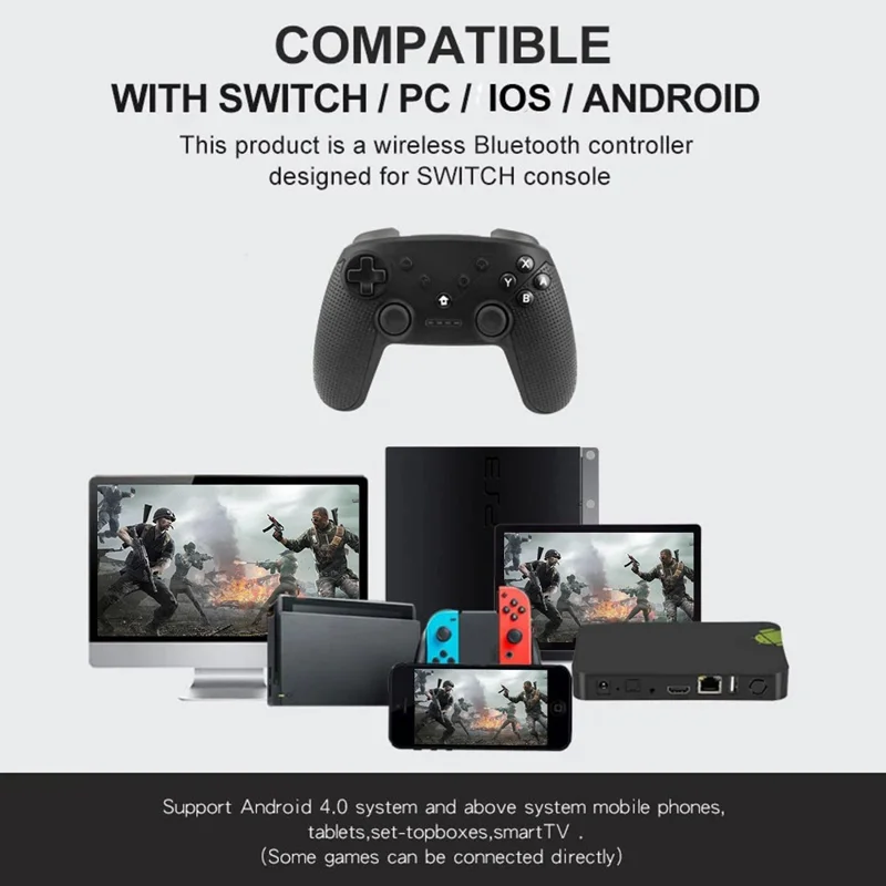 HONSON HS-SW520 Bluetooth-compatible Gamepad NFC 6-Axis Vibration Turbo Game Controller for Nintendo Switch / PC / Android Phone - Yellow