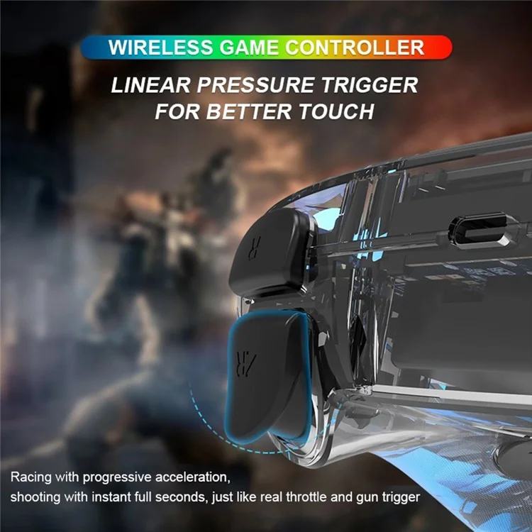 TOPWOLF HS-PS4280 Bluetooth-compatible Gamepad RGB Light 6-Axis Sensor Dual Vibration Game Controller for PS4 / PC