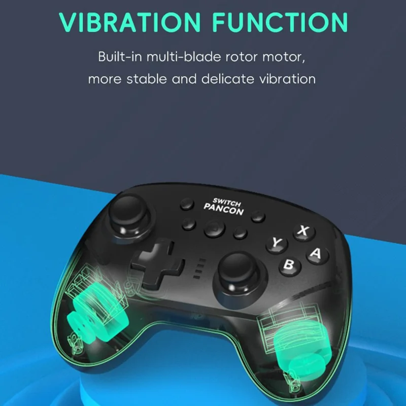 DATA FROG Bluetooth-compatible Gamepad 6-Axis Gyro Sensor Turbo Game Controller for Nintendo Switch / PC / Android Phone - Black