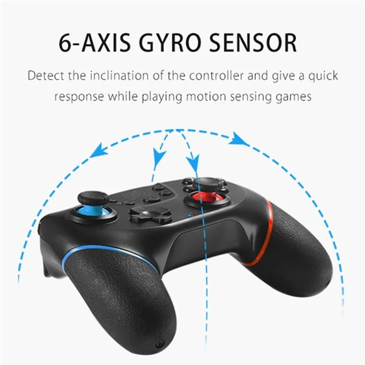 DATA FROG SW01 für Nintendo Switch / Switch Pro / PC-Spielcontroller mit integriertem 6-Achsen-Kreisel - Blau+Rot