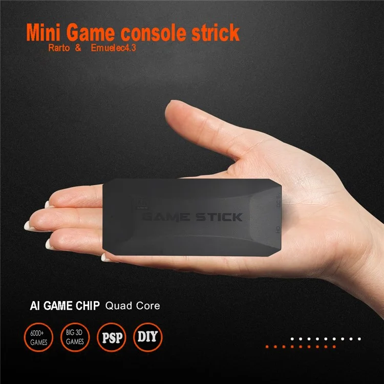 Palito de juegos HD de TV con 20000 juegos incorporados y 2 mandos inalámbricos para dos jugadores