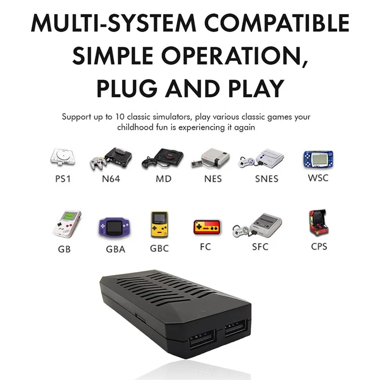Palito de juegos HD de TV con 20000 juegos incorporados y 2 mandos inalámbricos para dos jugadores