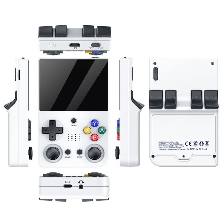 M21 3.5-inch Screen HD Game Machine Two-Player Handheld Game Console, 128G Memory Card / 30000 Games - White