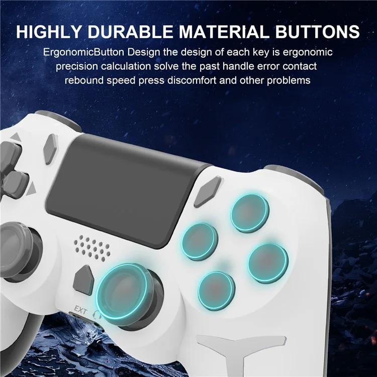 P412 Pour PS4 / PS3 / PC Bluetooth Gamepad 6 Axis Contrôleur de Jeu de Vibration à Double Vibration - Blanc