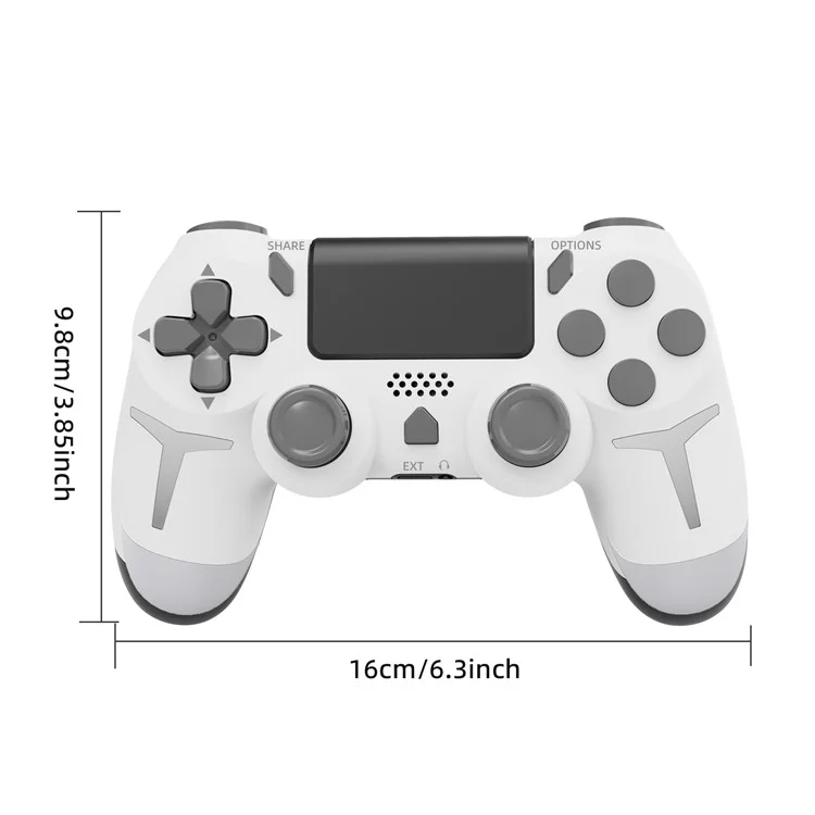 P412 Pour PS4 / PS3 / PC Bluetooth Gamepad 6 Axis Contrôleur de Jeu de Vibration à Double Vibration - Blanc