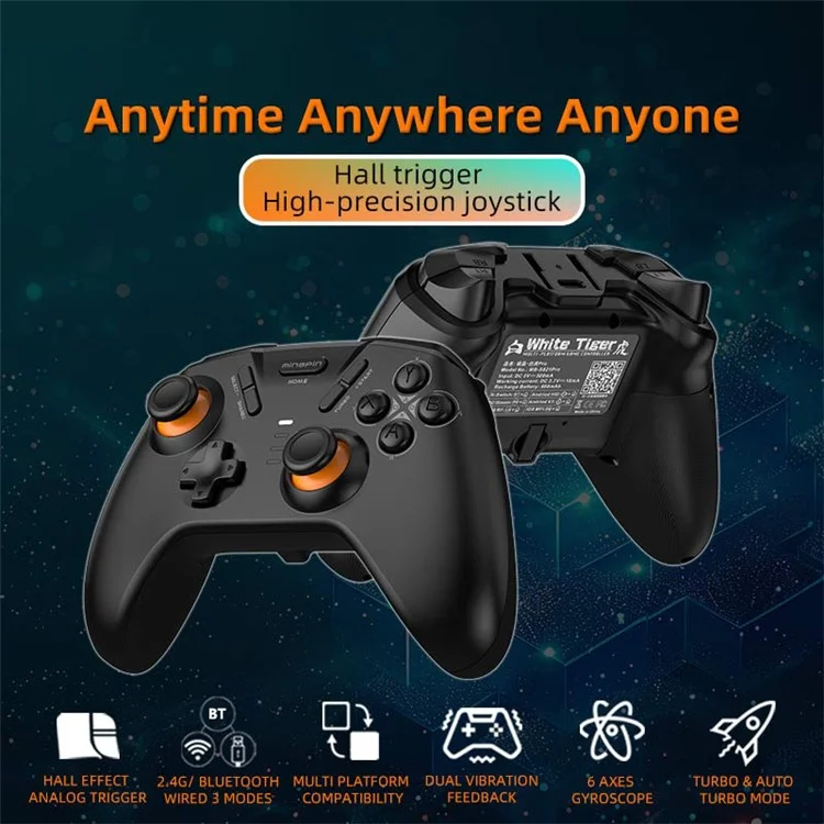 MINGPIN White Tiger S821 Pro Gaming Controller Bluetooth Gamepad für Nintendo Switch / PS4 / Android / iOS / PC / STEAM - Lila