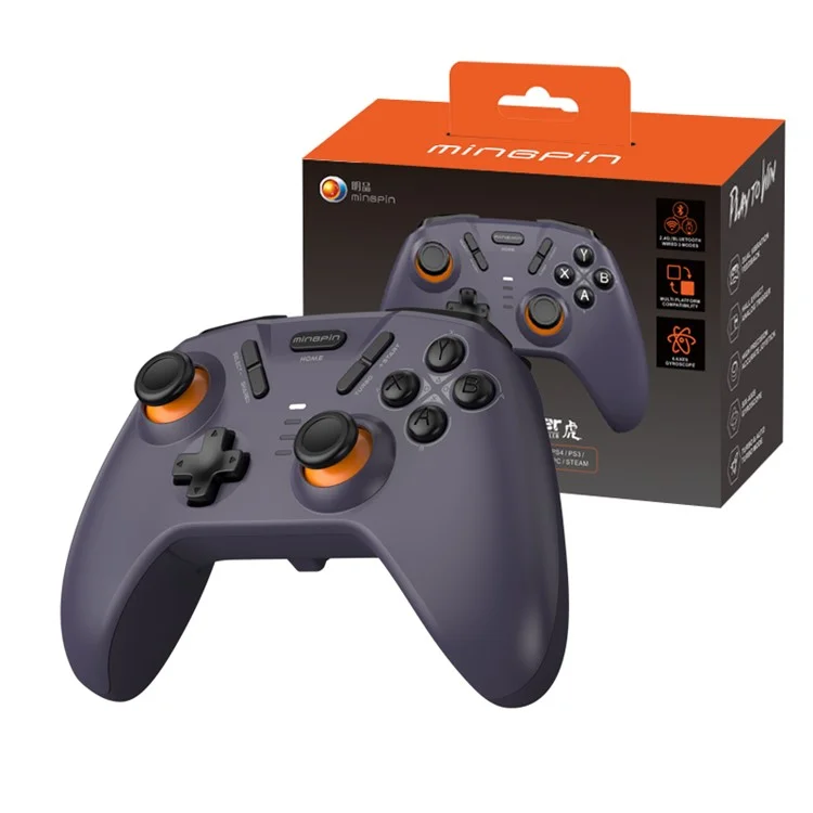 MINGPIN White Tiger S821 Pro Gaming Controller Bluetooth Gamepad für Nintendo Switch / PS4 / Android / iOS / PC / STEAM - Lila