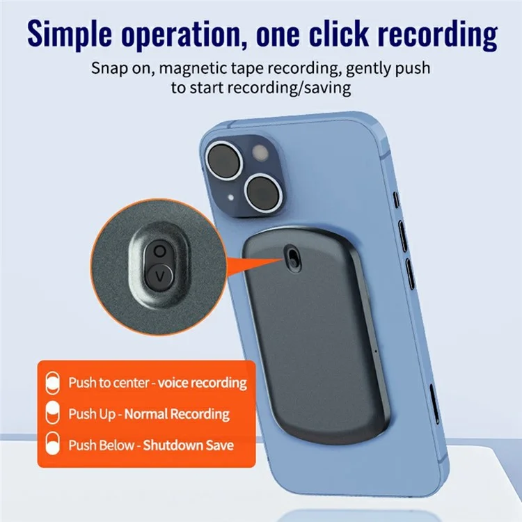 A1 8GB Magnetic Phone Call Recorder Rechargeable Voice-Activated Noise Reduction Audio Recorder
