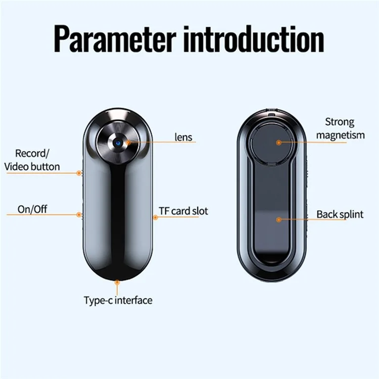 C20 1920x1080p Mini Camera de Cuerpo Back Clip Bodycam Reducción de Ruido Recordadora de Voz Con Tarjeta TF 4G