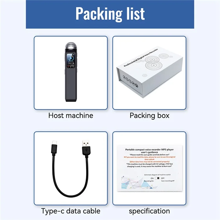 Q99 32GB Digital Audio Voice Recorder MP3 Player Noise Reduction Recording Device