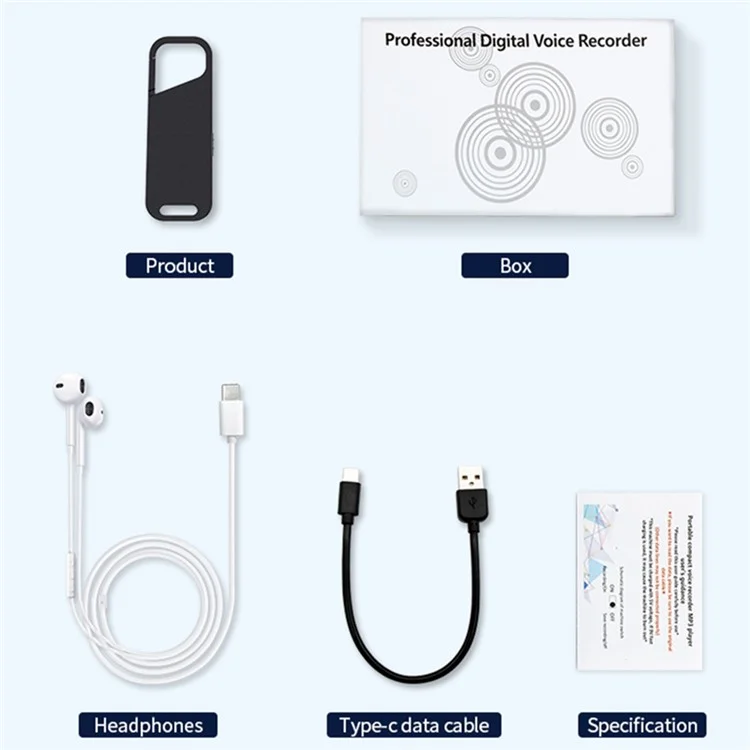 S28 4GB Noise Reduction Digital Audio Voice Recorder MP3 Player with Wire Headphone