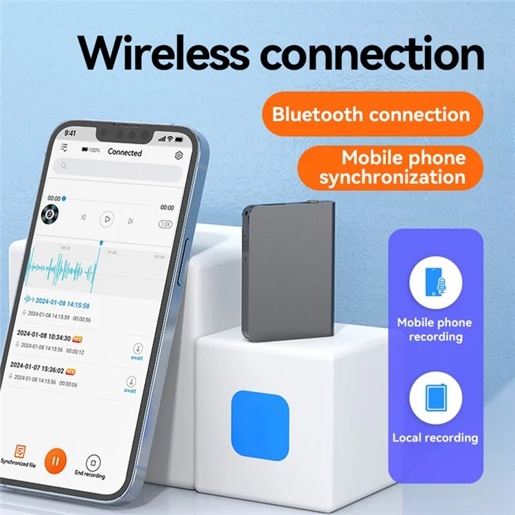 Q61A 64GB Registratore vocale digitale con riduzione del rumore Lettore musicale Bluetooth