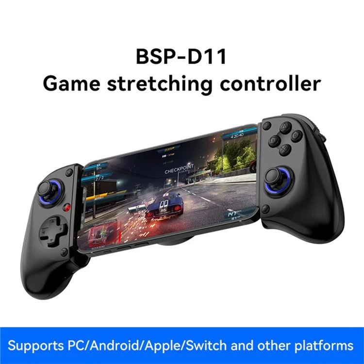 DSP-D11 Bluetooth-compatible Stretchable Game Controller Wireless Gamepad for Nintendo Switch / iOS / Android - Black