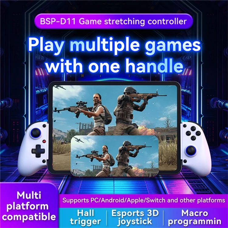 DSP-D11 Bluetooth-compatible Stretchable Game Controller Wireless Gamepad for Nintendo Switch / iOS / Android - Black