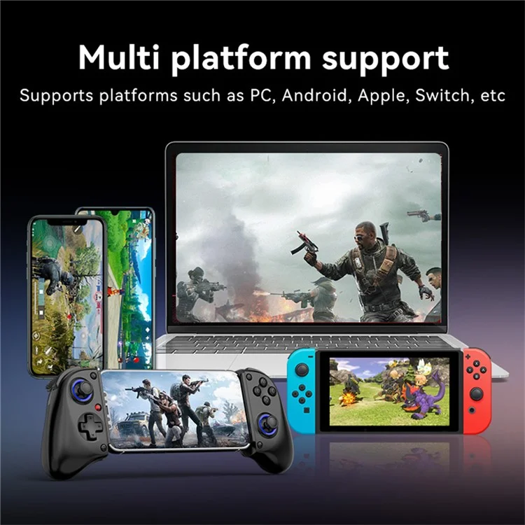 DSP-D11 Bluetooth-compatible Stretchable Game Controller Wireless Gamepad for Nintendo Switch / iOS / Android - White