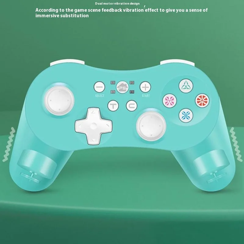 HY-9019 Bluetooth-compatible Gamepad Six-Axis Gyroscope Dual Vibration Game Controller for PS3 / Nintendo Switch / PC / PC360 / Android - White