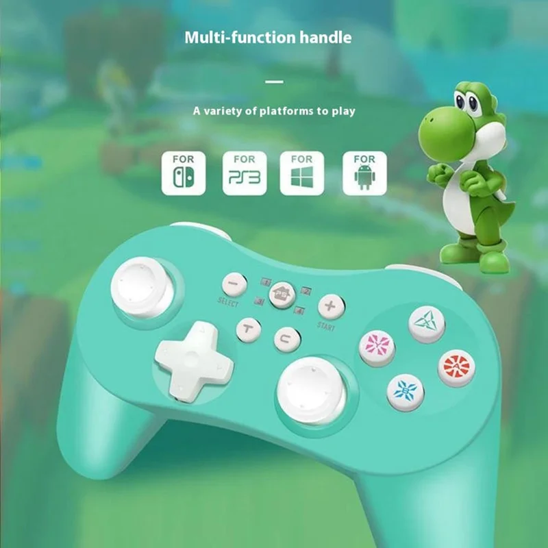 HY-9019 Bluetooth-compatible Gamepad Six-Axis Gyroscope Dual Vibration Game Controller for PS3 / Nintendo Switch / PC / PC360 / Android - Yellow