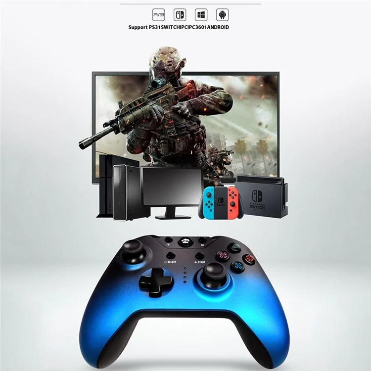 HY-9026 Bluetooth-compatible Gamepad Six-Axis Turbo Game Controller for PS3 / Nintendo Switch / PC / PC360 / Android