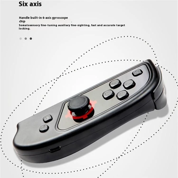 HY-9031 For Nintendo Switch 6-axis Gyro Left+Right Joy-Con Controller Bluetooth-compatible Grip Gamepad - Grey+Grey