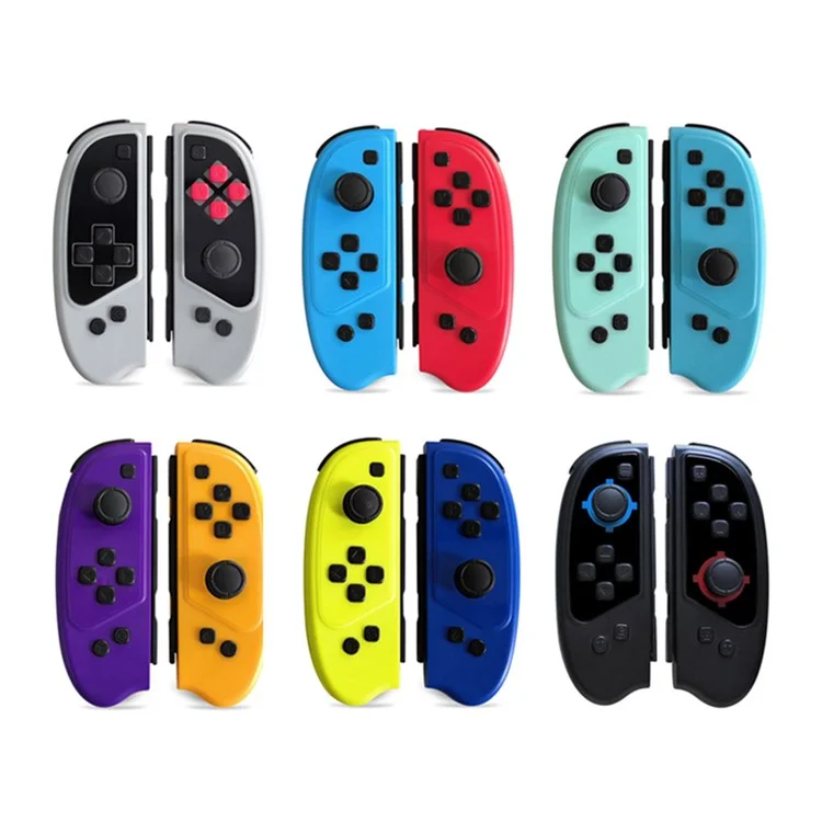 HY-9031 For Nintendo Switch 6-axis Gyro Left+Right Joy-Con Controller Bluetooth-compatible Grip Gamepad - Grey+Grey