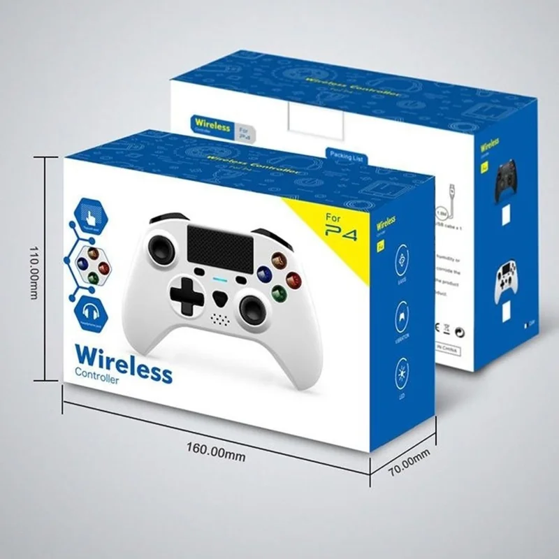 HY-3115 For PS4 / PC Bluetooth-compatible Gamepad Six-Axis Dual Vibration GRB Light Buttons Game Controller - Black