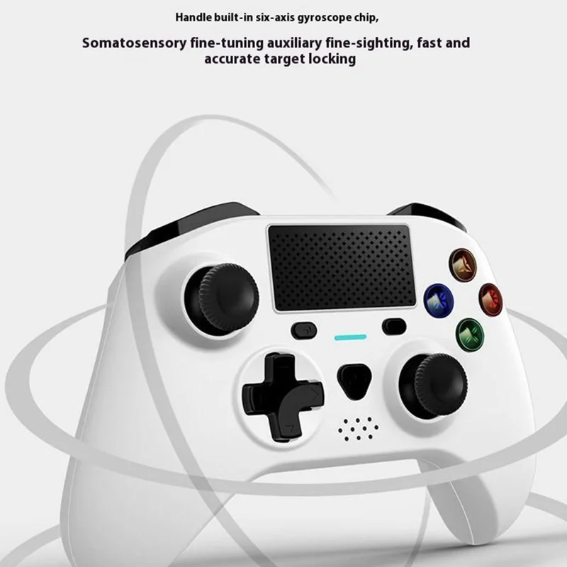 HY-3115 For PS4 / PC Bluetooth-compatible Gamepad Six-Axis Dual Vibration GRB Light Buttons Game Controller - Black