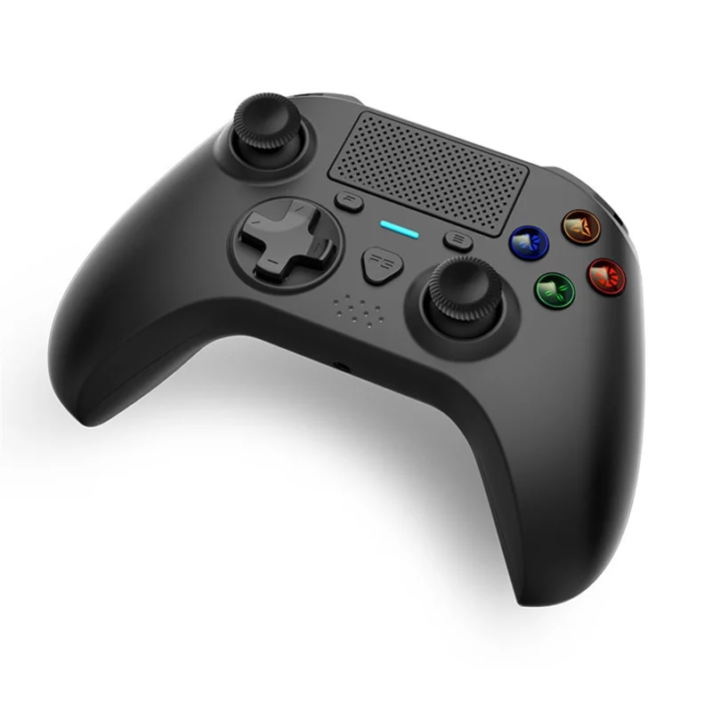 HY-3115 For PS4 / PC Bluetooth-compatible Gamepad Six-Axis Dual Vibration GRB Light Buttons Game Controller - Black