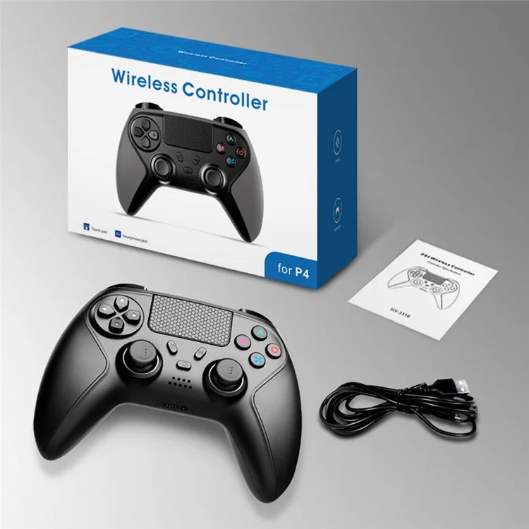 HY-3116 For PS4 / iOS / Android / PC Bluetooth-compatible Gamepad Dual Vibration Six-Axis Game Controller - Black