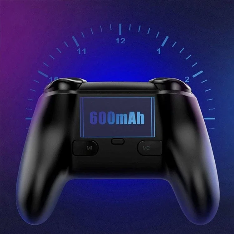 DT-9017 For Nintendo Switch / PS3 / Android / iOS13 Bluetooth-compatible Gamepad RGB Light Programmable Back Button Game Controller - Black+Silver