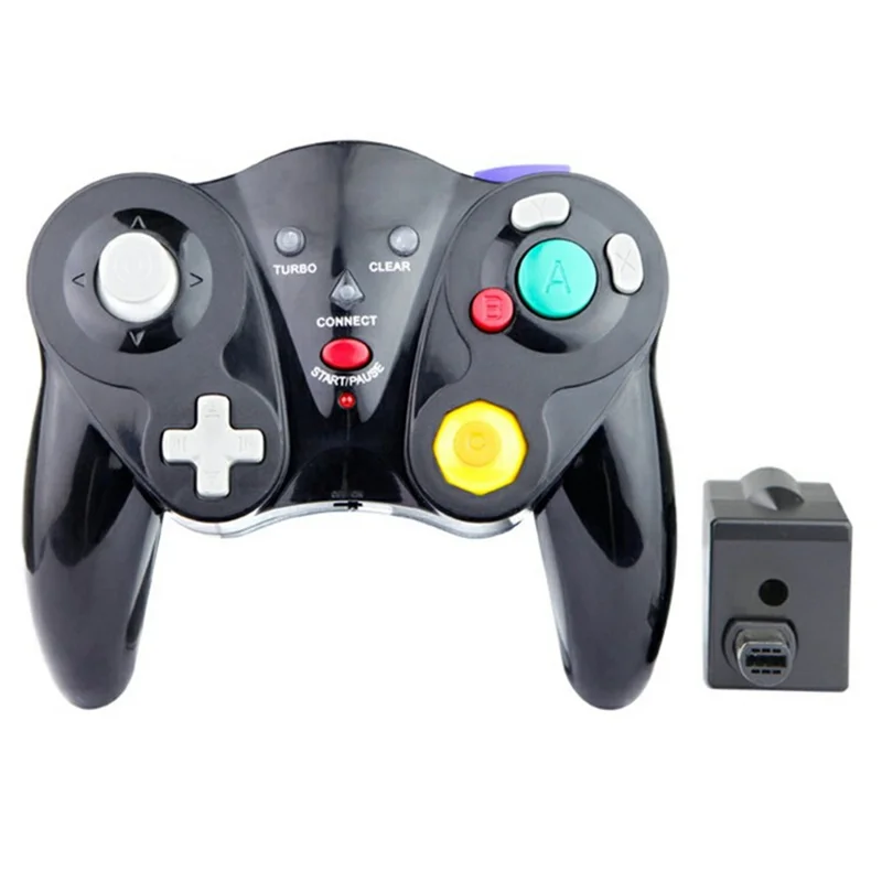 HY-5201 For Nintendo Gamecube 2.4G Wireless Gamepad Turbo Vibration Game Controller - Black