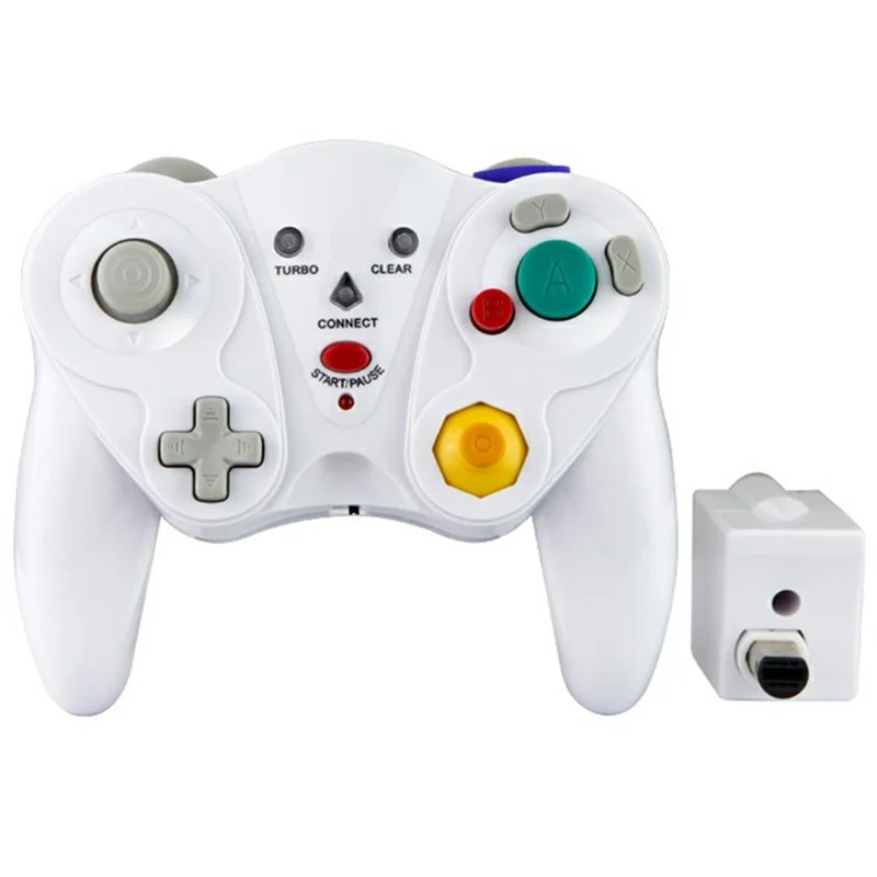 HY-5201 For Nintendo GameCube 2.4G Wireless Gamepad Turbo Vibration Game Controller - White