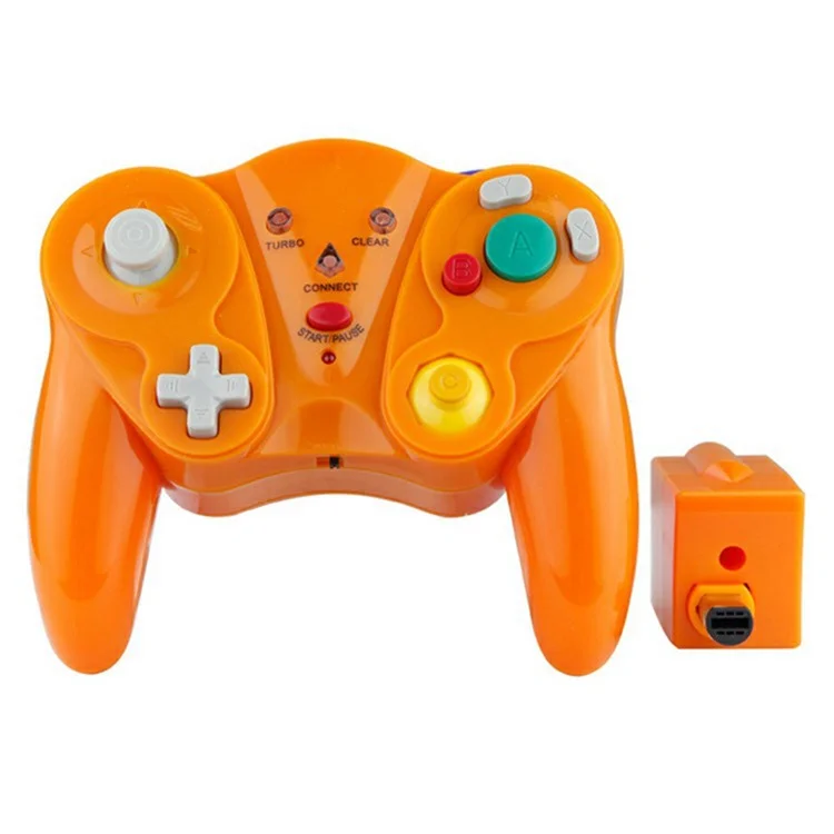 HY-5201 For Nintendo GameCube 2.4G Wireless Gamepad Turbo Vibration Game Controller - Orange