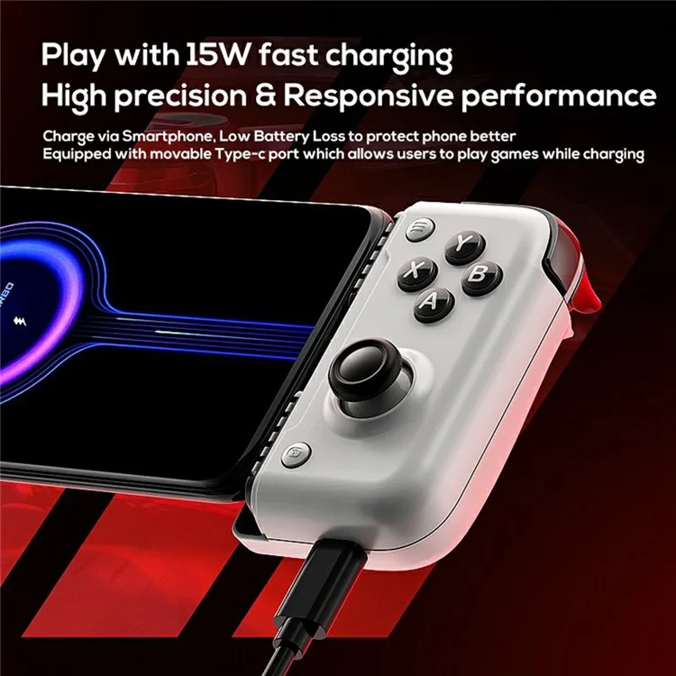 MEMO S2 Double-Sided Stretchable Bluetooth Gamepad Type-C Wired Game Controller for Android iPhone 16 / 15
