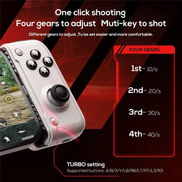 MEMO S2 Double-Sided Stretchable Bluetooth Gamepad Type-C Wired Game Controller for Android iPhone 16 / 15