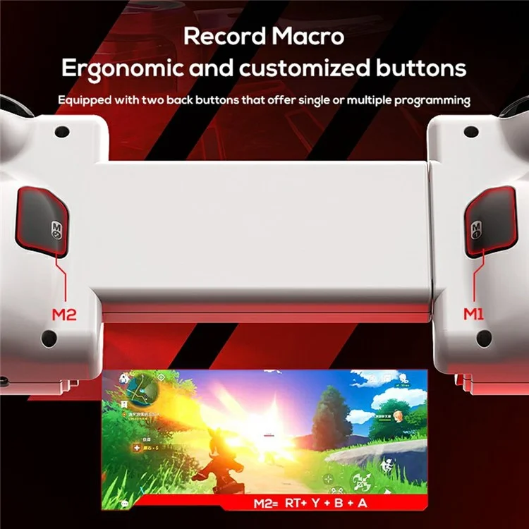 MEMO S2 Double-Sided Stretchable Bluetooth Gamepad Type-C Wired Game Controller for Android iPhone 16 / 15