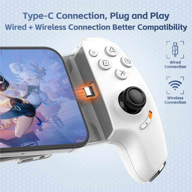 Игровой контроллер GAMWING Type-C для мобильных устройств, проводной/беспроводной с выдвижной конструкцией