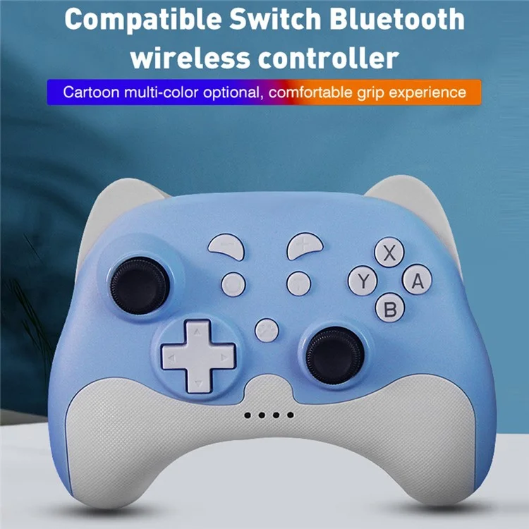 DATA FROG Bluetooth-compatible Gamepad Turbo Game Controller for Nintendo Switch / Switch Lite / PS3 / PC - Blue+White
