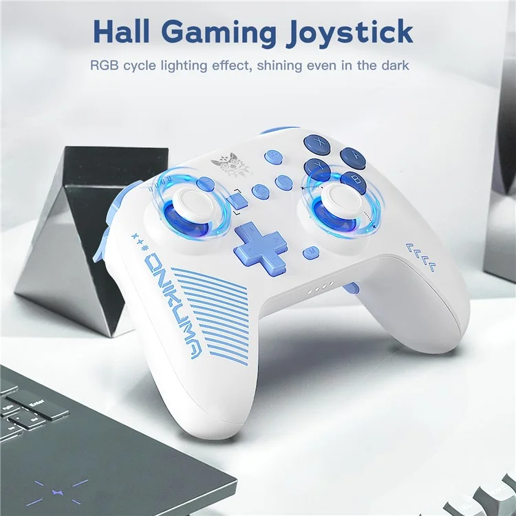 ONIKUMA C1 Switch Bluetooth-compatible / Wired Gamepad Six-Axis Gyroscope Dual Motor Game Controller - White