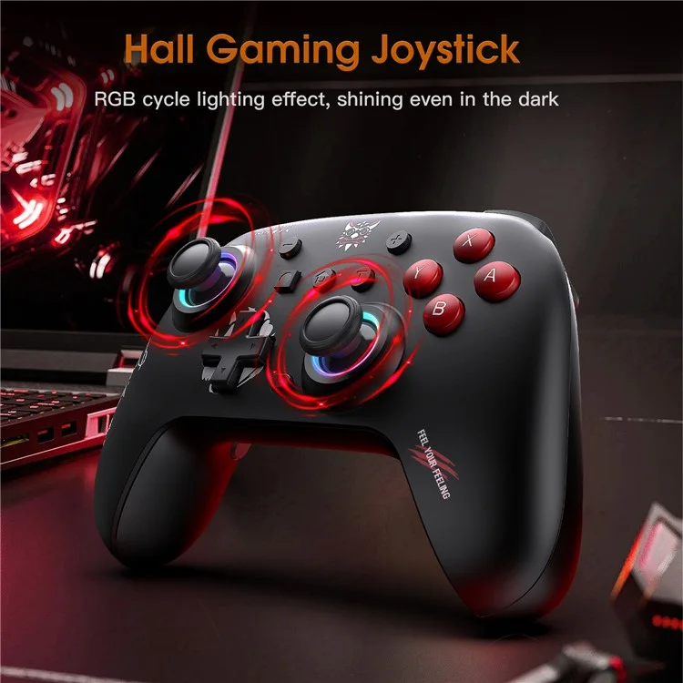 ONIKUMA C1 Switch Bluetooth-compatible / Wired Gamepad Six-Axis Gyroscope Dual Motor Game Controller - Black