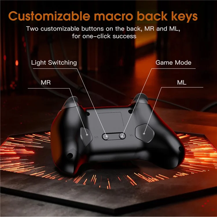 ONIKUMA C1 Switch Bluetooth-compatible / Wired Gamepad Six-Axis Gyroscope Dual Motor Game Controller - Black