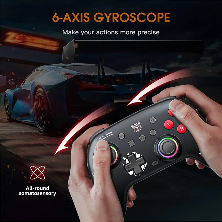 ONIKUMA C1 Switch Bluetooth-compatible / Wired Gamepad Six-Axis Gyroscope Dual Motor Game Controller - Black