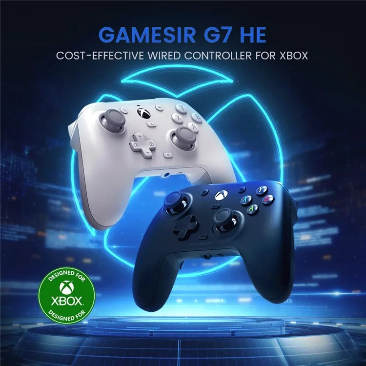 GAMESIR G7HE para Xbox One / Series X / S Controlador con cable Cubierta magnética Joysticks Hall Gamepad - Blanco