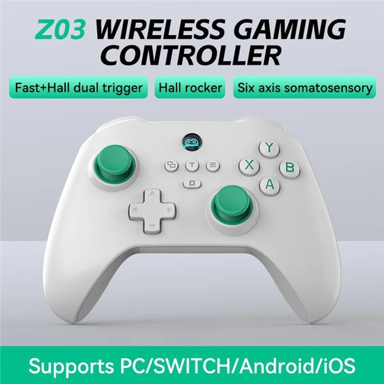 Controlador de juego inalámbrico Z03 Dual Joystick Bluetooth 5.3 - Blanco